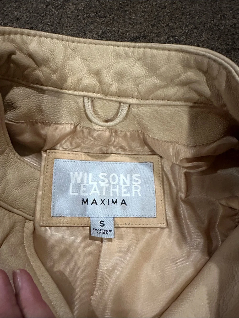 Wilsons Leather Women's Cream Zip-Front Leather Jacket